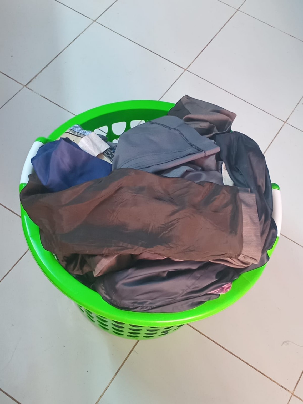 Basket of clothes ready for cleaning